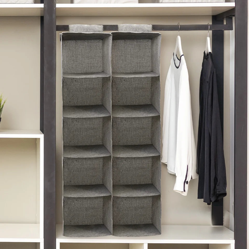 Hanging Closet Storage Box with Five Fabric Shelves