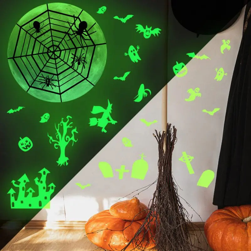 Glow-in-the-Dark Halloween Window Stickers