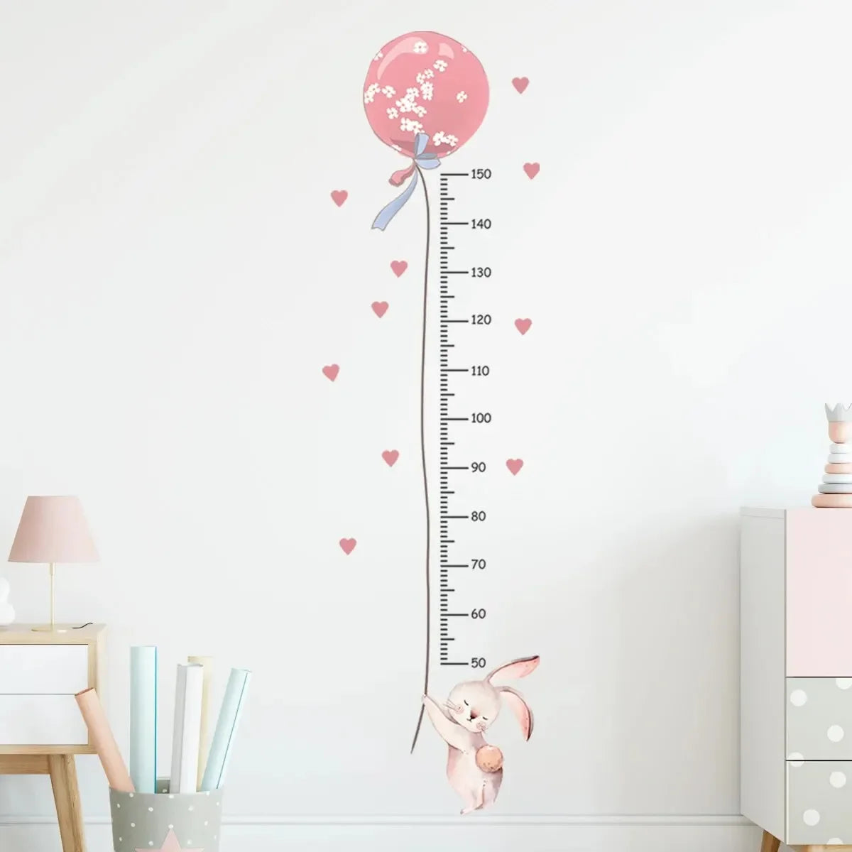 Cartoon Cute Balloon Height Measurement 2Pcs Wall Stickers