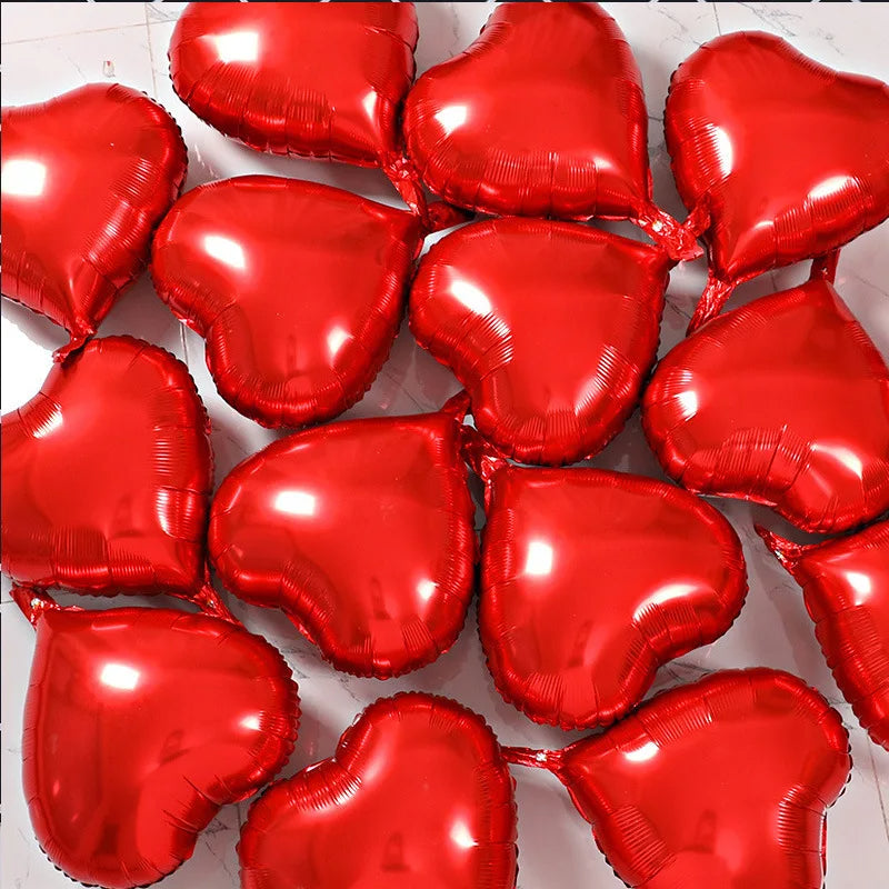 18 Inch Red Love Heart Aluminum Balloons 20 Pieces