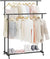 Portable Double Rod Garment Rack Rolling Clothes Organizer