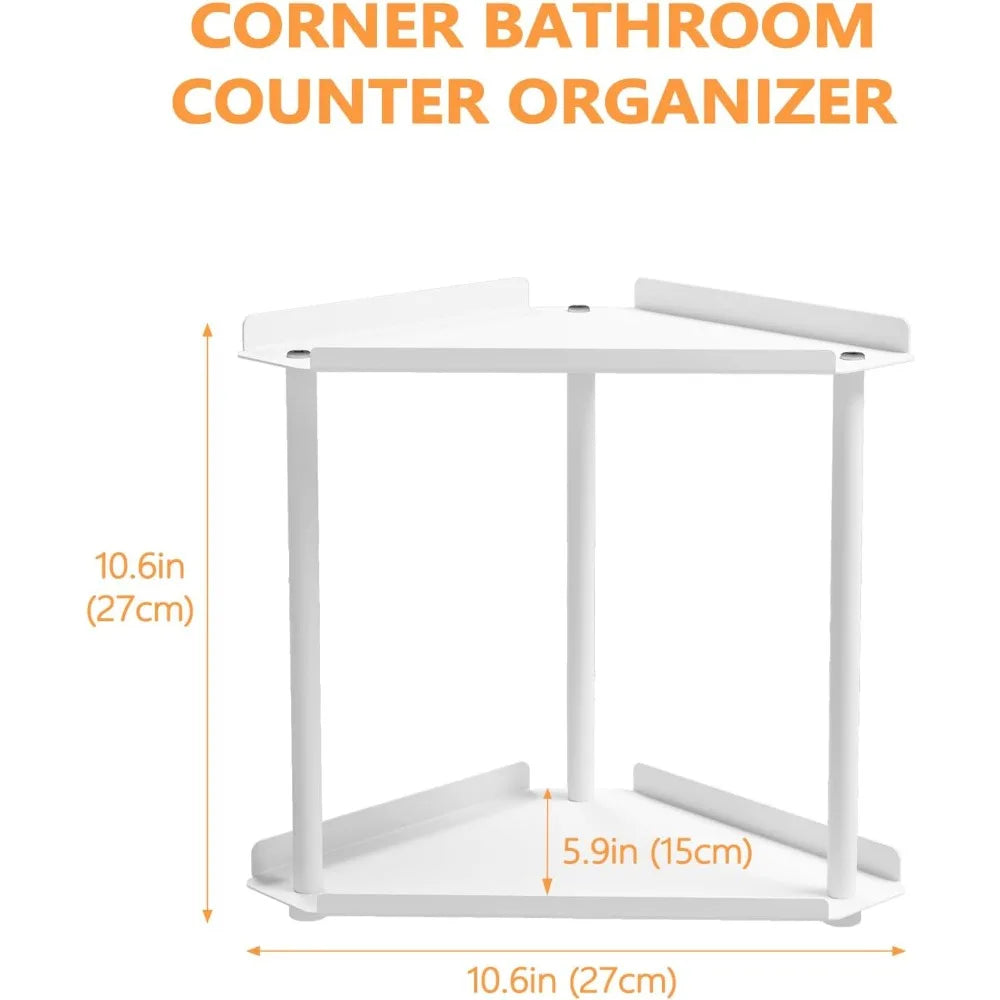 Corner Countertop Organizer Shelf Multi-Purpose Storage Rack for Bathroom