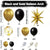 Black and Gold Balloons 121PCS Garland Arch Kit with Starburst Foil Balloons