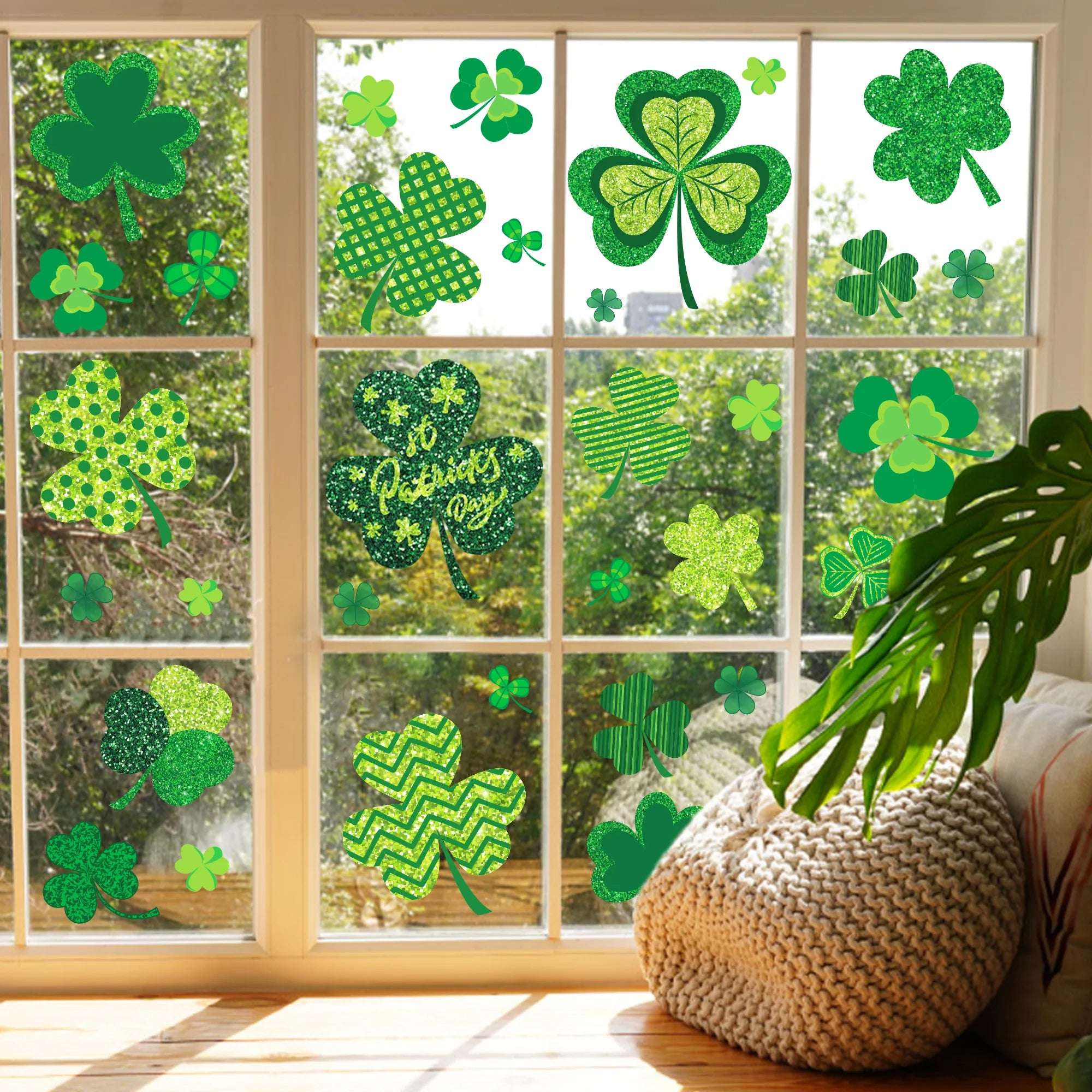 8 Sheets Window Static Stickers for St Patrick's Day Decoration