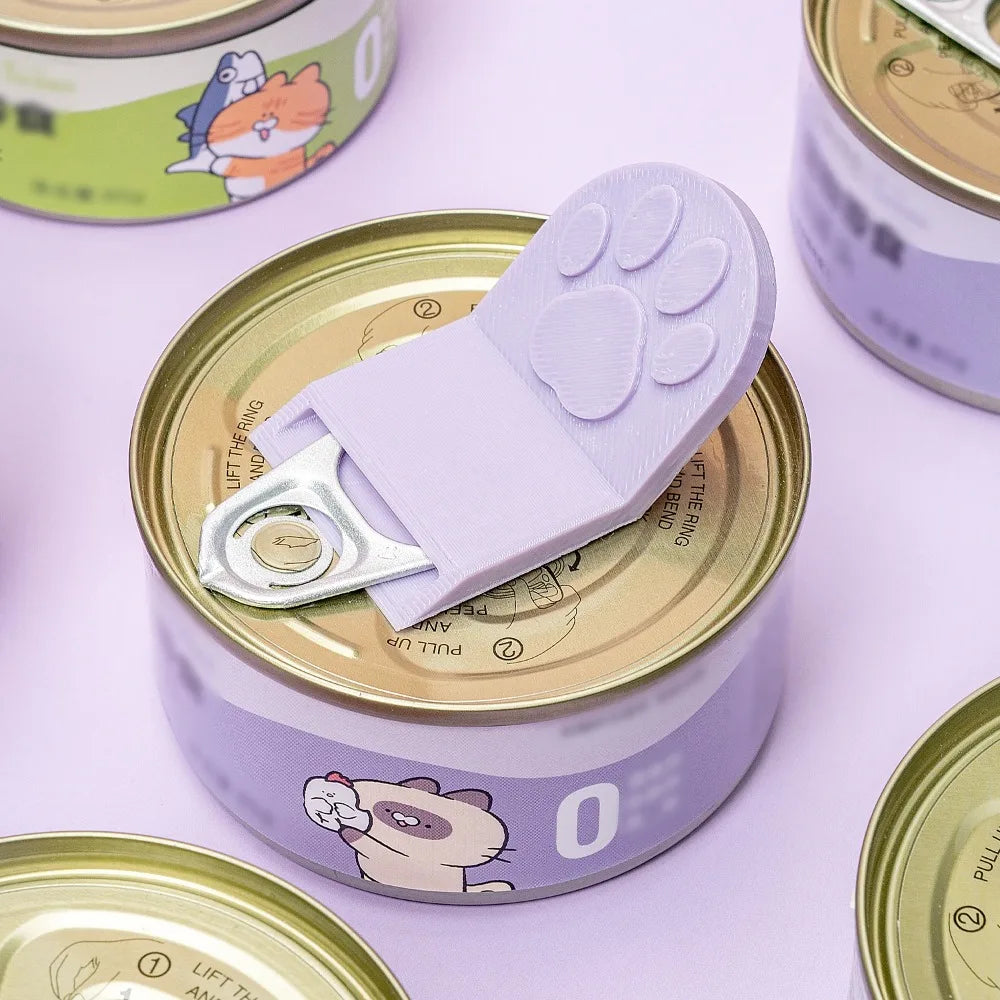 Cat Paw Pet Food Can Opener, Easy Ring Pull Opener Tool for Cat &amp; Dog Canned Food, Ergonomic Can Lid Opener, Nail-Friendly Kitchen &amp; Pet Feeding Accessory