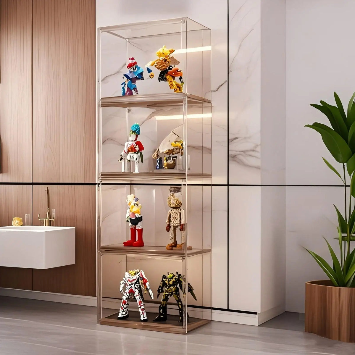 Clear Large Capacity Organizer for Figures Makeup Toys