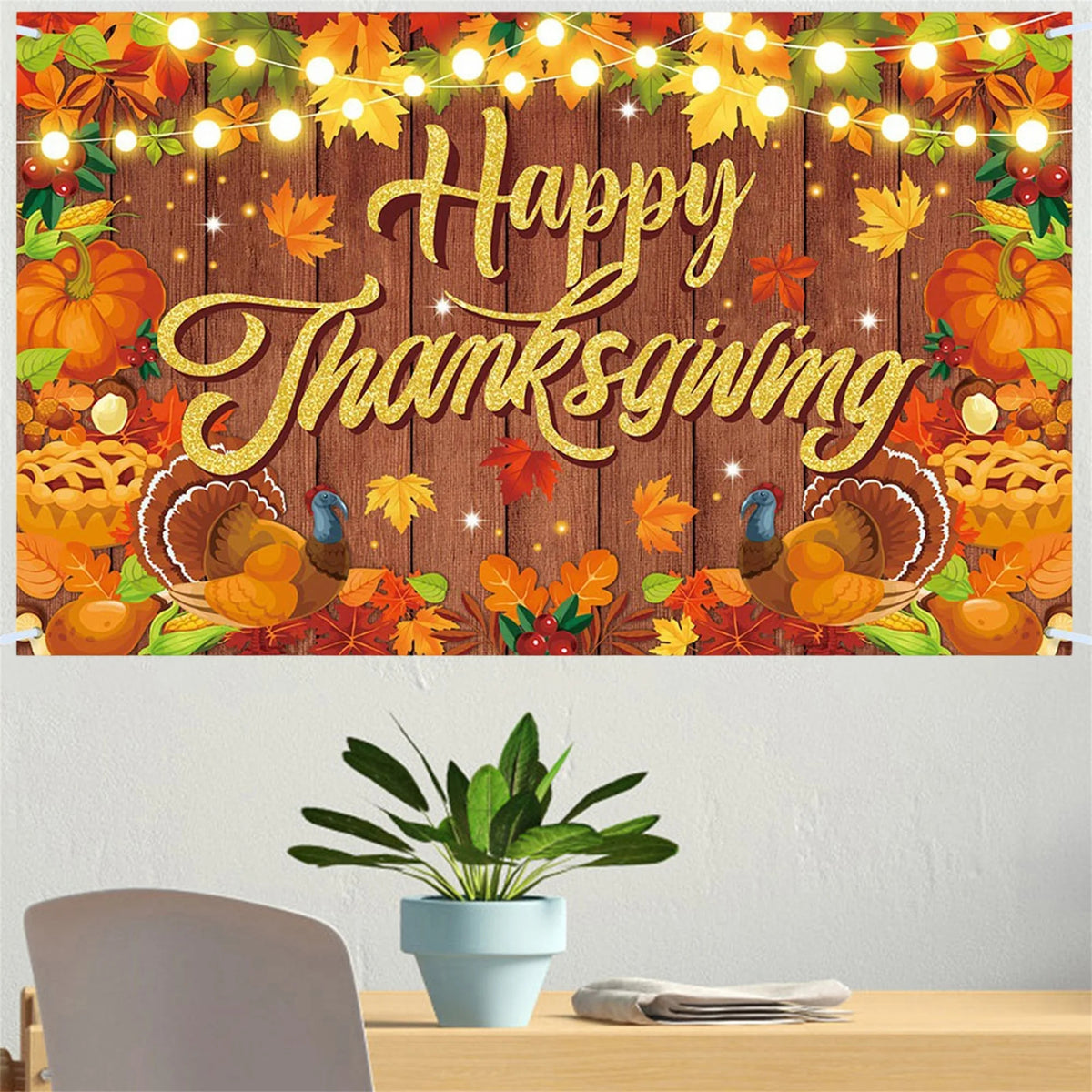 Fall Harvest Photography Backdrop Banner Thanksgiving Party Wall Decoration