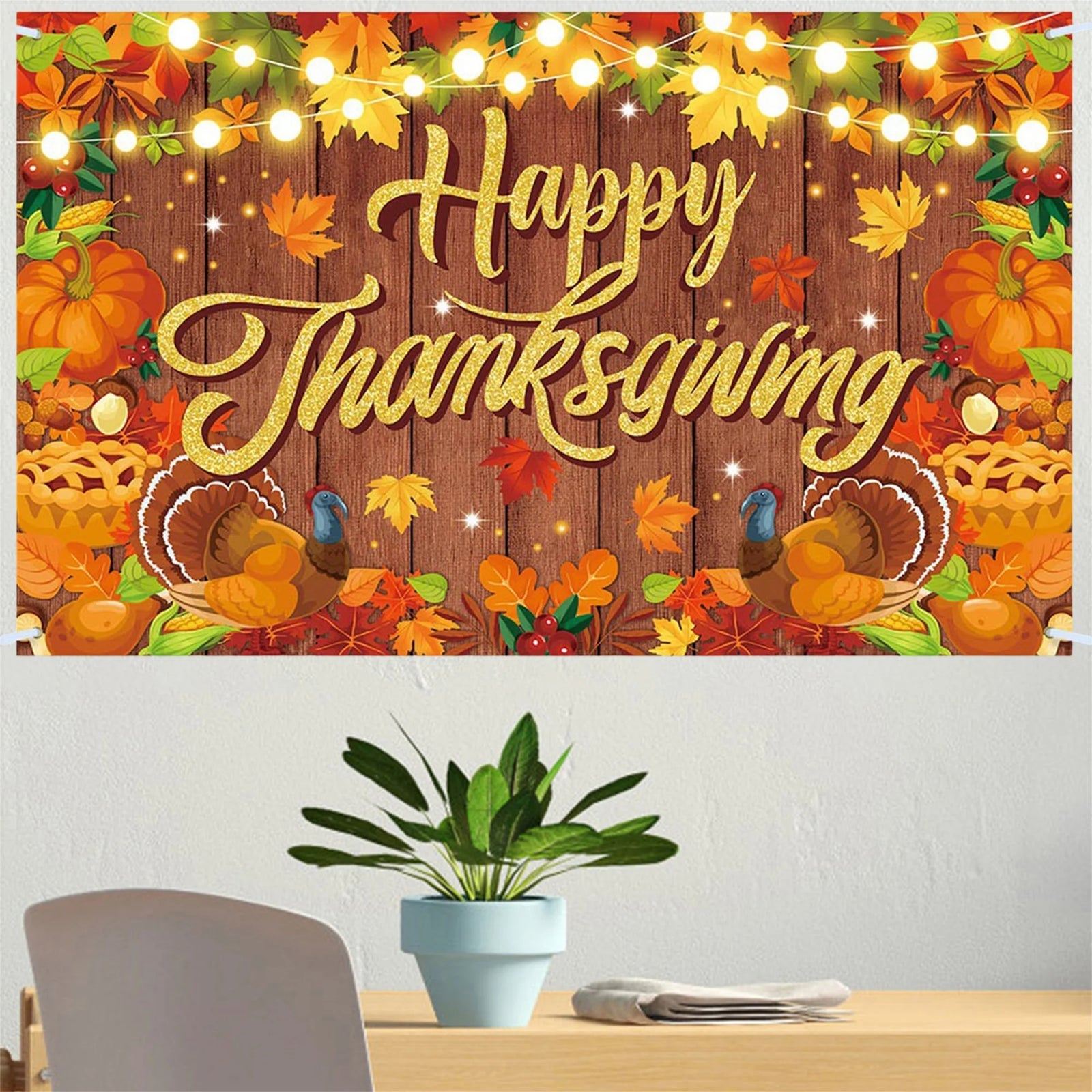 Fall Harvest Photography Backdrop Banner Thanksgiving Party Wall Decoration