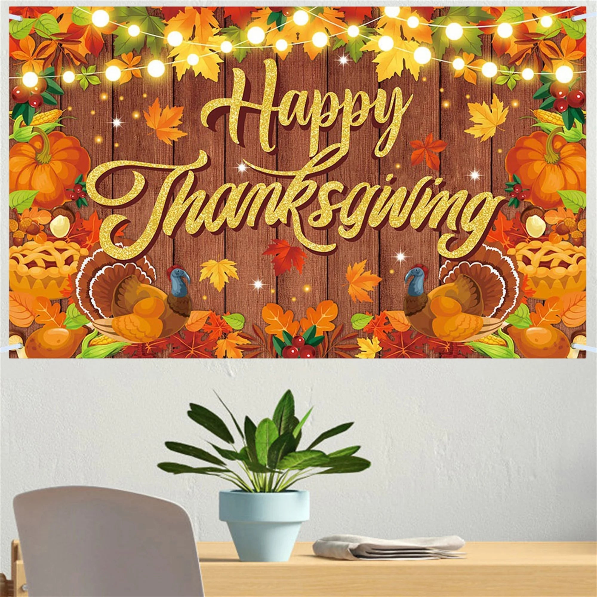 Fall Harvest Photography Backdrop Banner Thanksgiving Party Wall Decoration