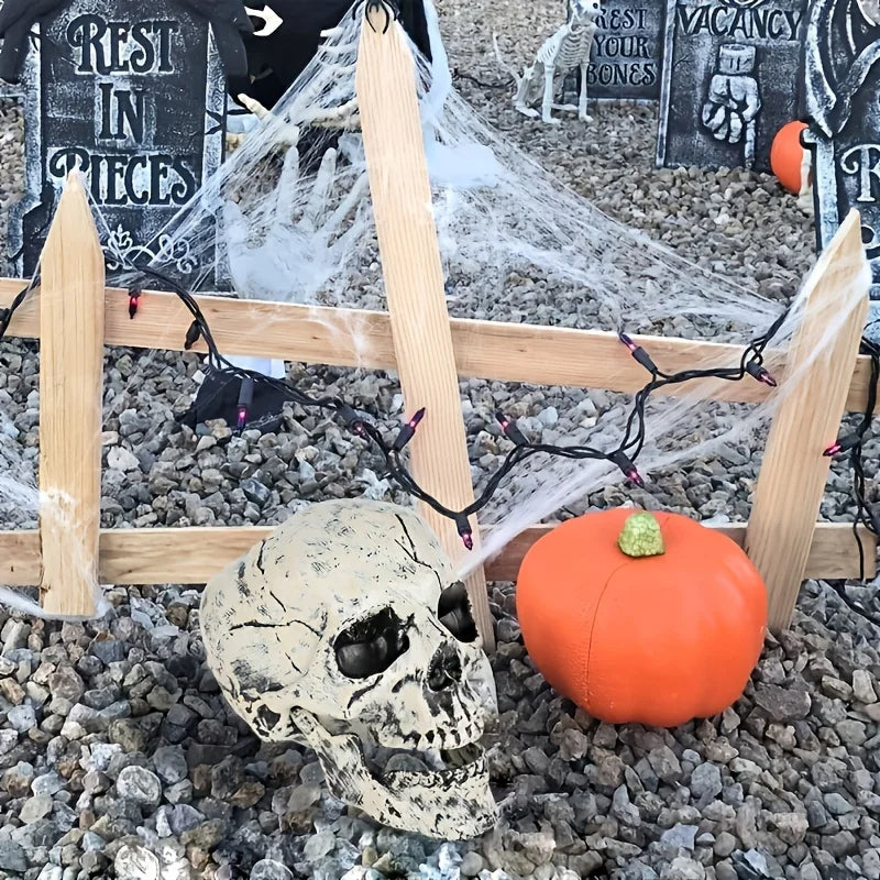 Realistic Skeleton Stakes with Skull, Hands, and Arms Halloween Party Decor