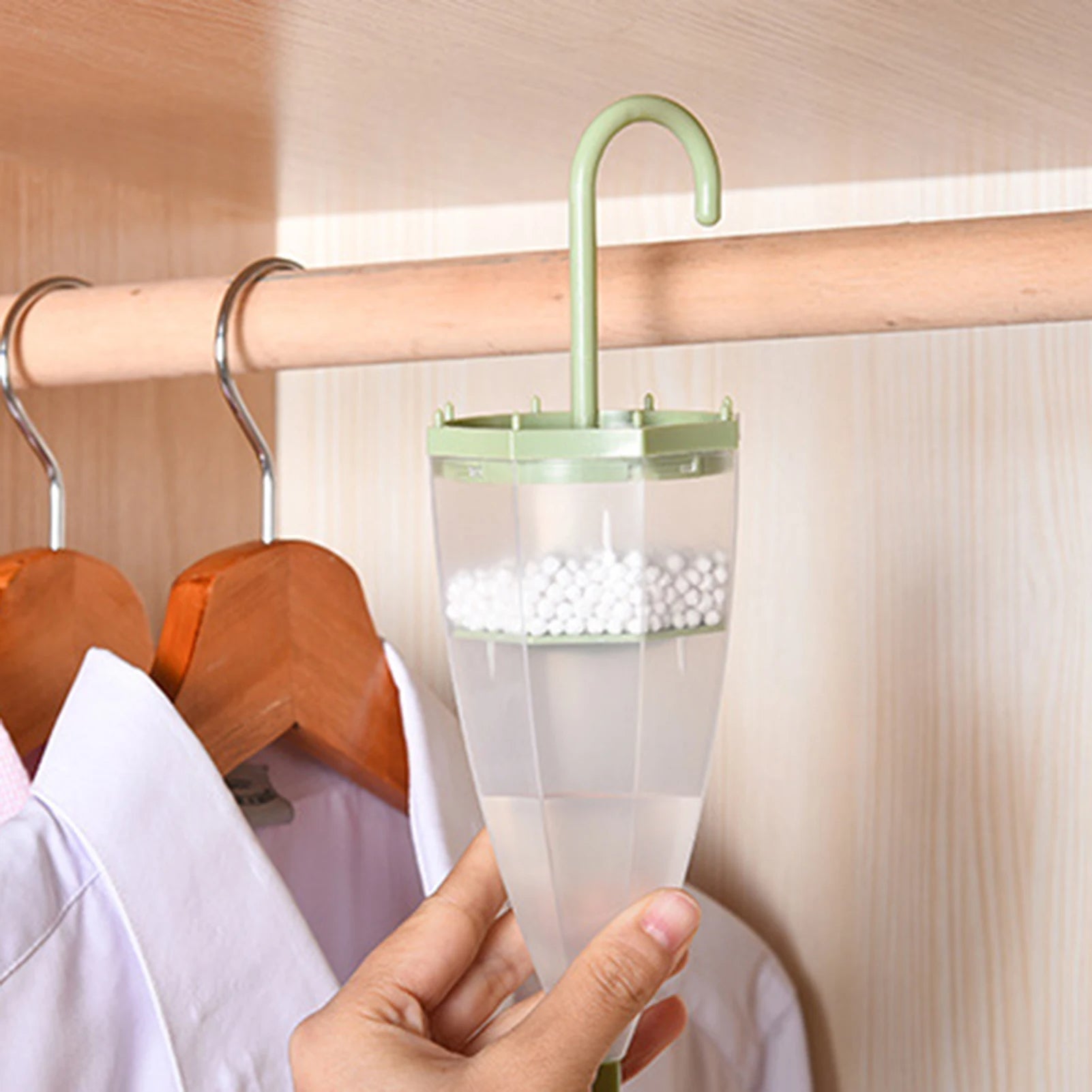 Hanging Moisture Absorber for Closets Wardrobes (Green)