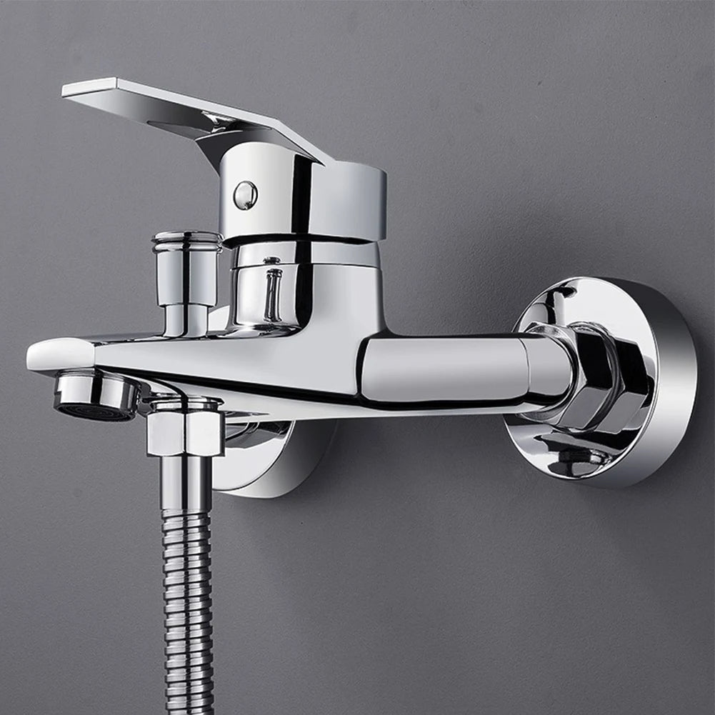 Zinc Alloy Chrome Wall Mounted Basin Faucet for Hot Cold Water