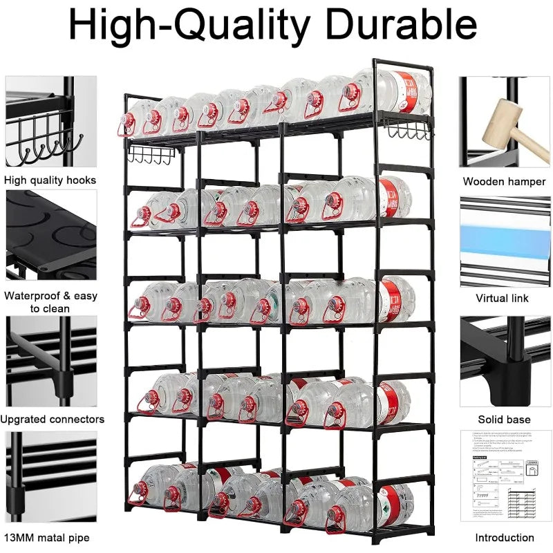 Tall Shoe Storage Shelf 9-Tier Metal Shoe Rack (Black)