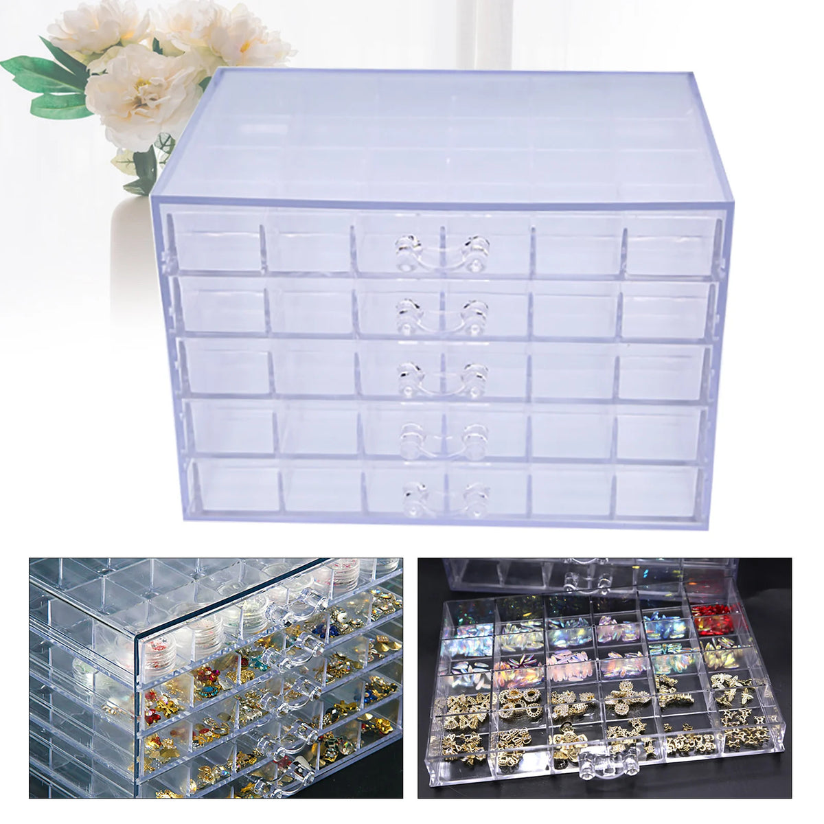 Jewelry Storage Case 5-Tier with Drawers
