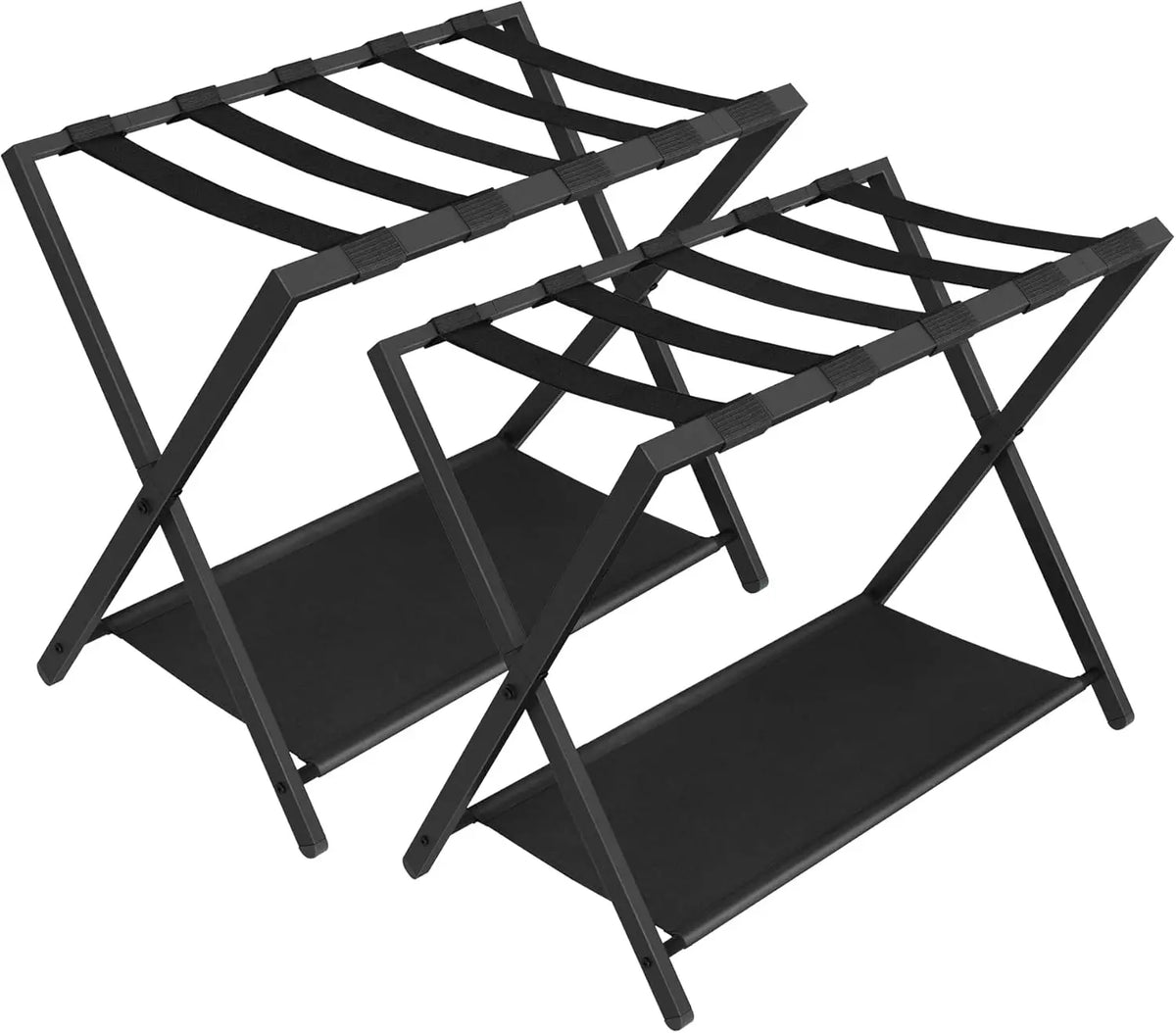 Folding Luggage Rack with Shelf for Storage
