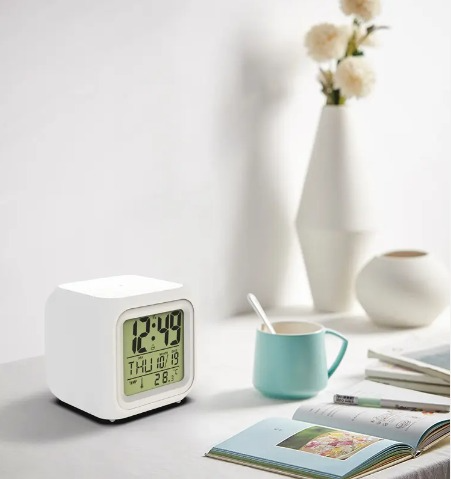 7-Color LED Digital Alarm Clock with Illuminated Display (White)