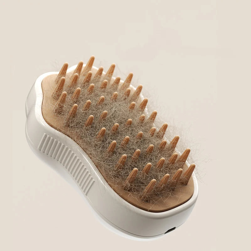 3-in-1 Pet Brush Cat Steam Brush Comb Dog Brush Electric Spray Cat Hair (Brown Paw)