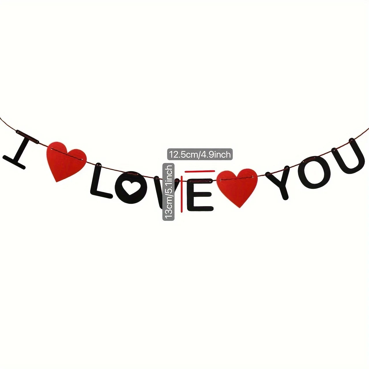 I Love You Felt Banner Anniversary Party Decoration Love Heart