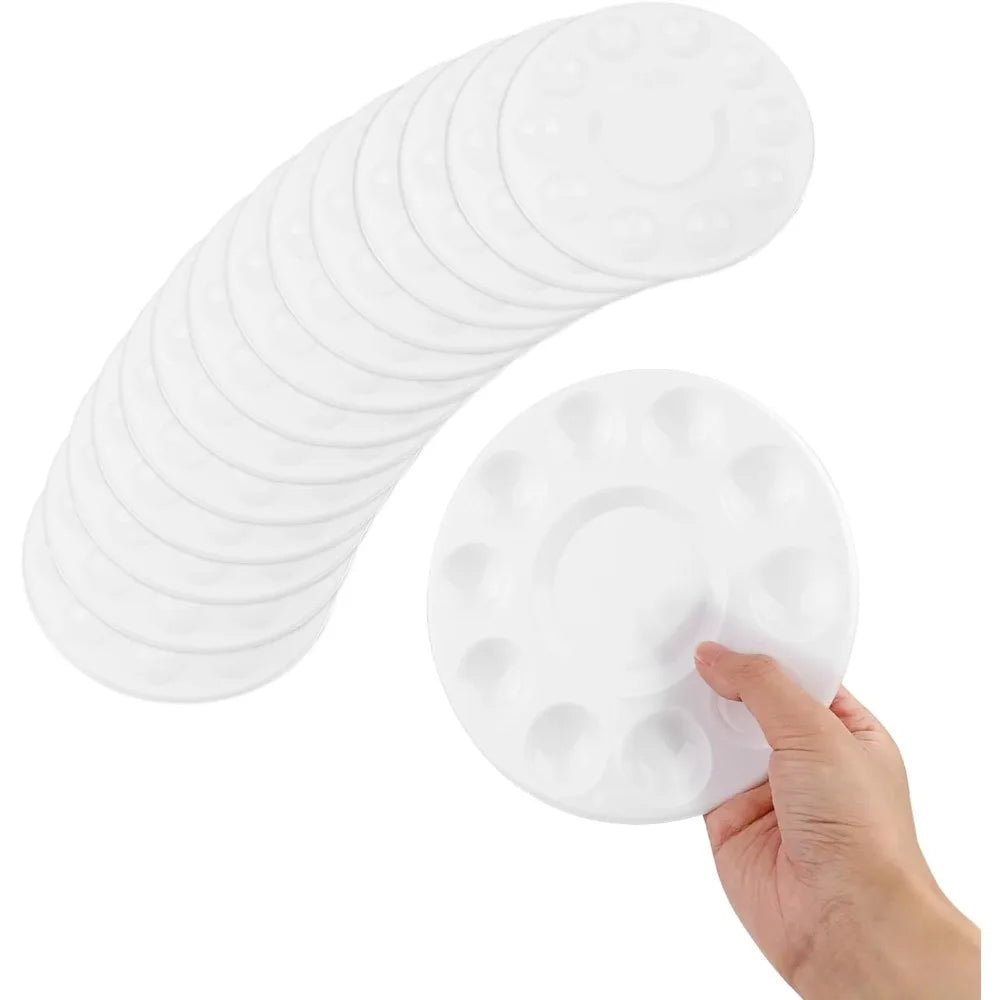 Plastic White Paint Palettes 15-Pack for Students