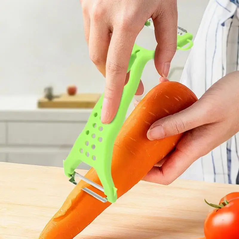 Stainless Steel Double-Head Potato Peeler with Comfortable Handle – Multifunctional Vegetable &amp; Fruit Peeling Kitchen Tool