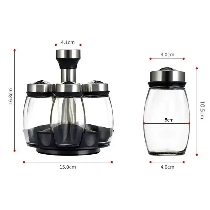 Elegant Salt &amp; Pepper Shaker Set Glass Spice Jar Seasoning Set