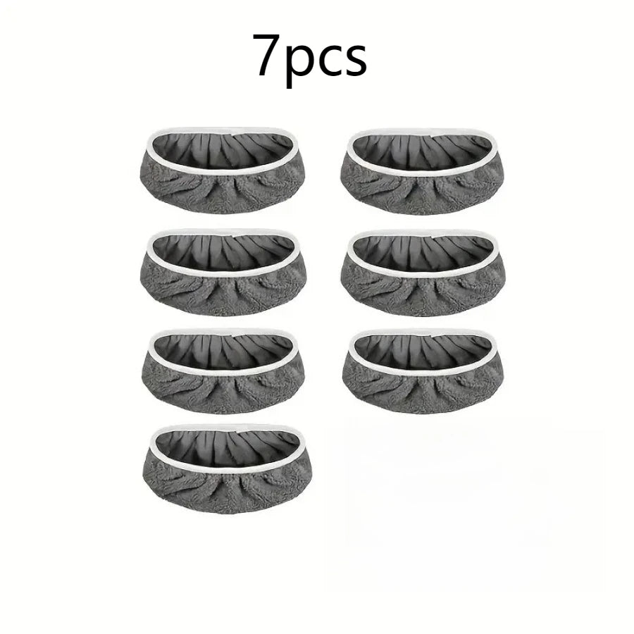 Reusable Microfiber Mop Cloths 7-Pack Washable Mop Pads (Grey)