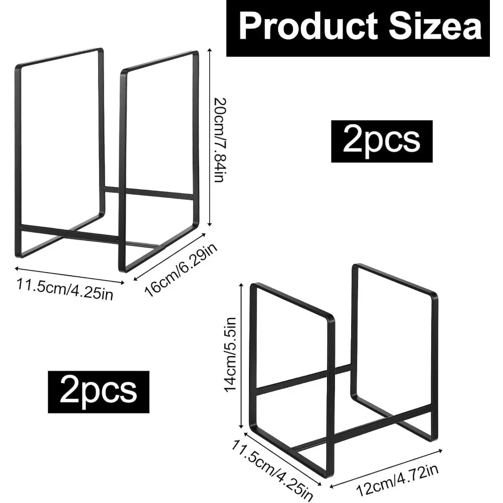 Set of 4 Metal Dish Drying Racks Vertical Plate Organizers for Kitchen Cabinets