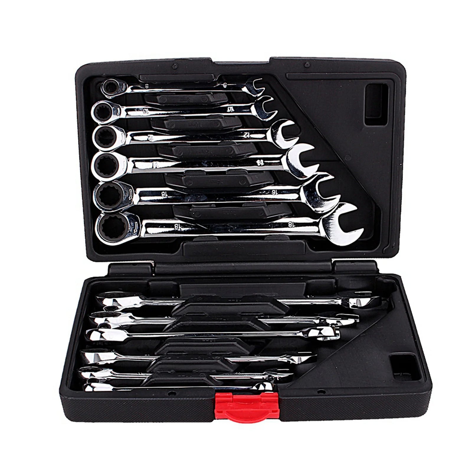 12-Piece Dual-Head Ratchet Wrench Set Tool Kit (8-19mm)