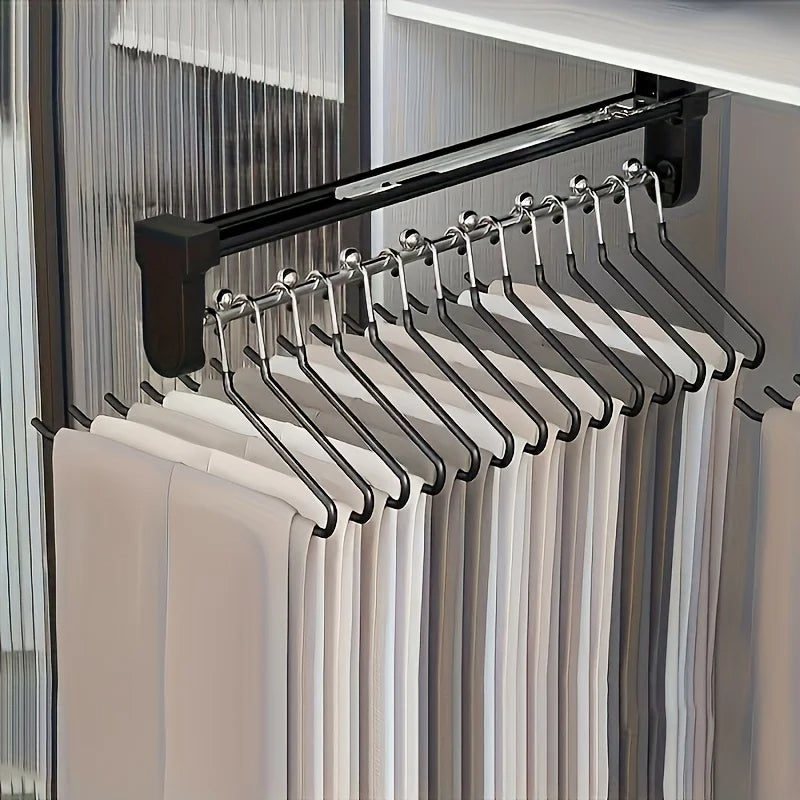 Pull-Out Clothes Rod Adjustable Wardrobe Organizer