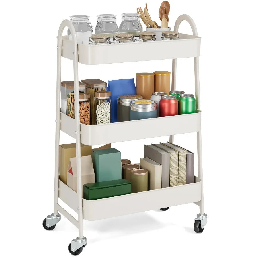 Portable 3-Tier Utility Cart  for Home Office