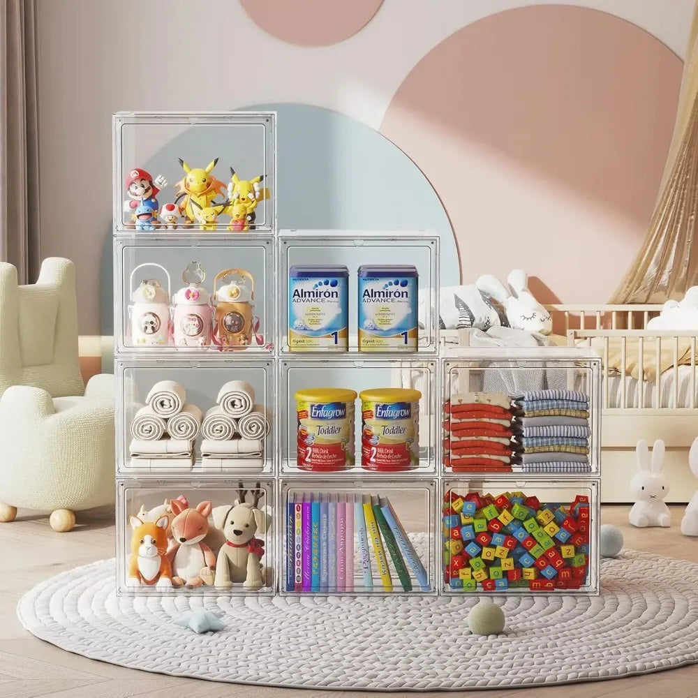 Acrylic Storage Box Clear Display Case Stackable Shoe Box