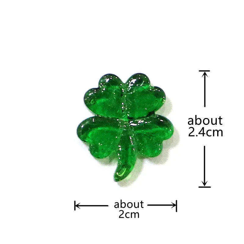 10pcs Lucky Leaf Clover Glass Ornaments Christmas Home Decor