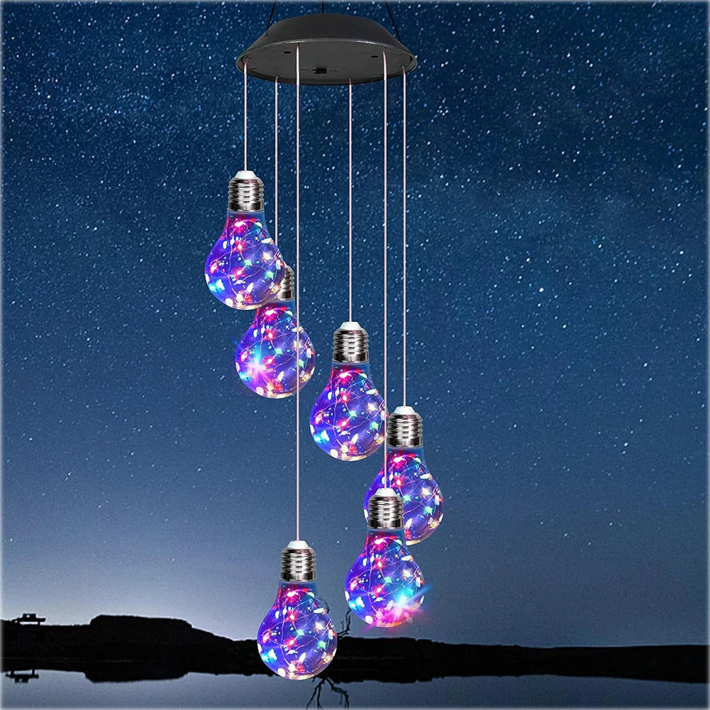 Hanging Solar Lights 30 LED Copper Wire Windbell Lamp  for Garden Decor