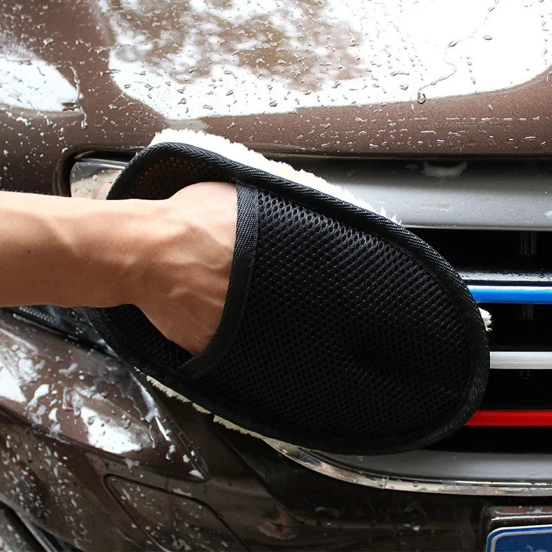 Microfiber Car Wash Mitt 1 Pack Lint-Free, Scratch-Free Polishing & Waxing for Car Cleaning