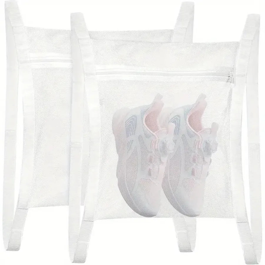 2-Pack Shoe Wash Bag Reusable Mesh Sneaker Protector for Laundry
