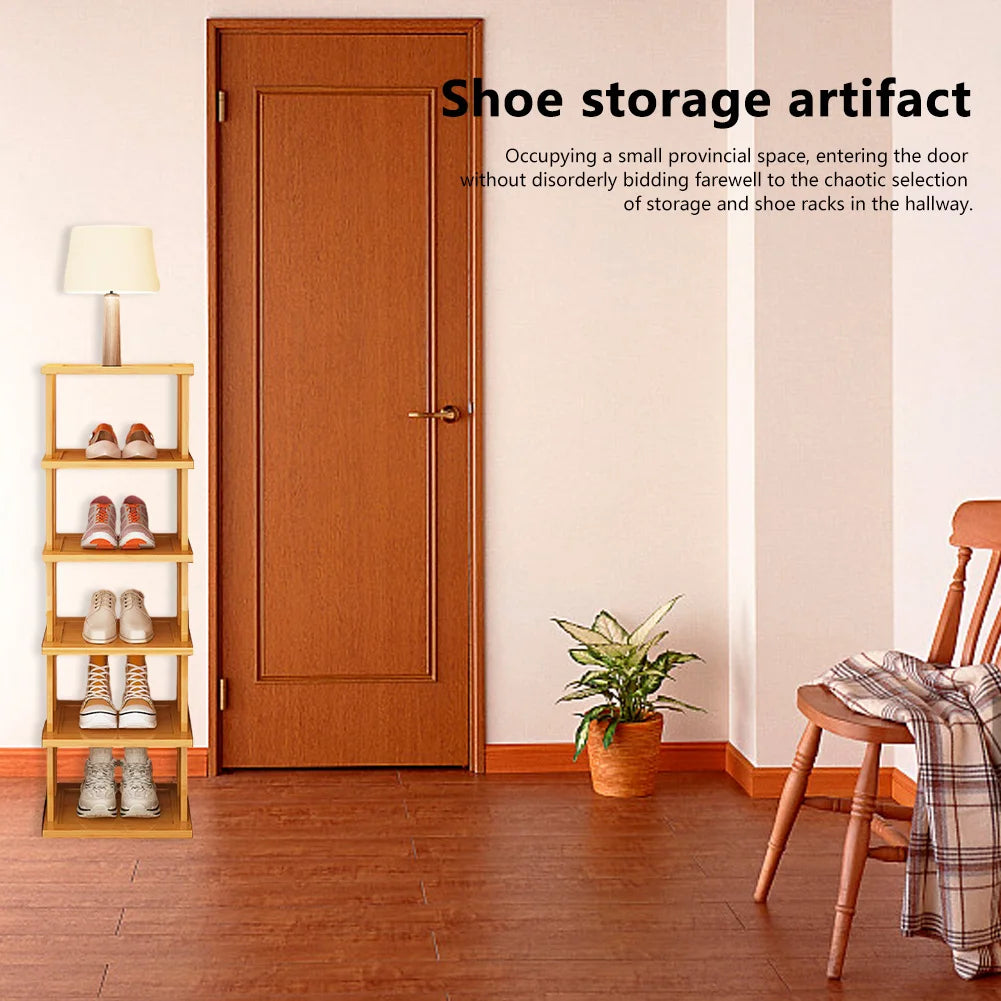 Multi-Layer Shoe Rack Cabinet Narrow Door Corner Seam Storage