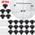 20 Pcs Round Stainless Steel Knobs Cabinet Hardware Drawer Pulls (Black)