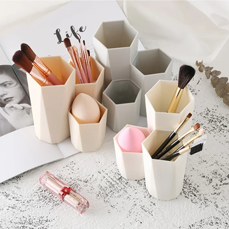 Polish Nail Brush Case Holder Nail Art Tool Storage Box (White)