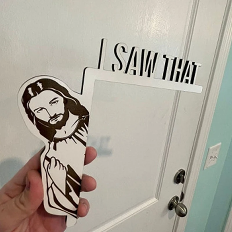 Funny Jesus Door Hanger Home Decor Wood