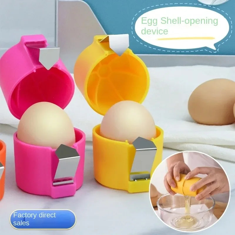 Eggshell Opener Egg Separator – Easy Egg Cracker Tool for Baking, Cooking &amp; Kitchen Use (Yellow)