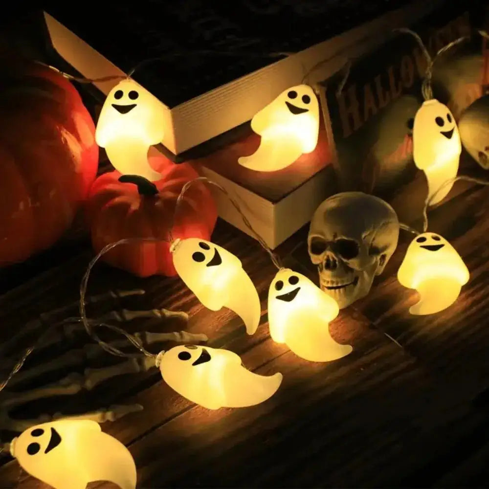 3M Halloween Ghost LED String Lights, 20 White LEDs, USB Powered Party Decor