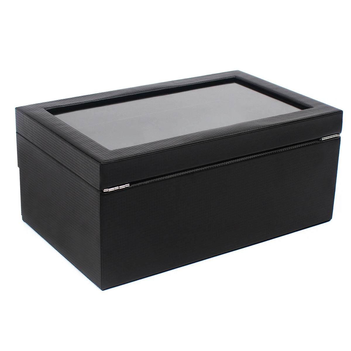 Lockable Luxury Watch Jewelry Chest 24 Slot Watch Box Organizer for Men (Black)