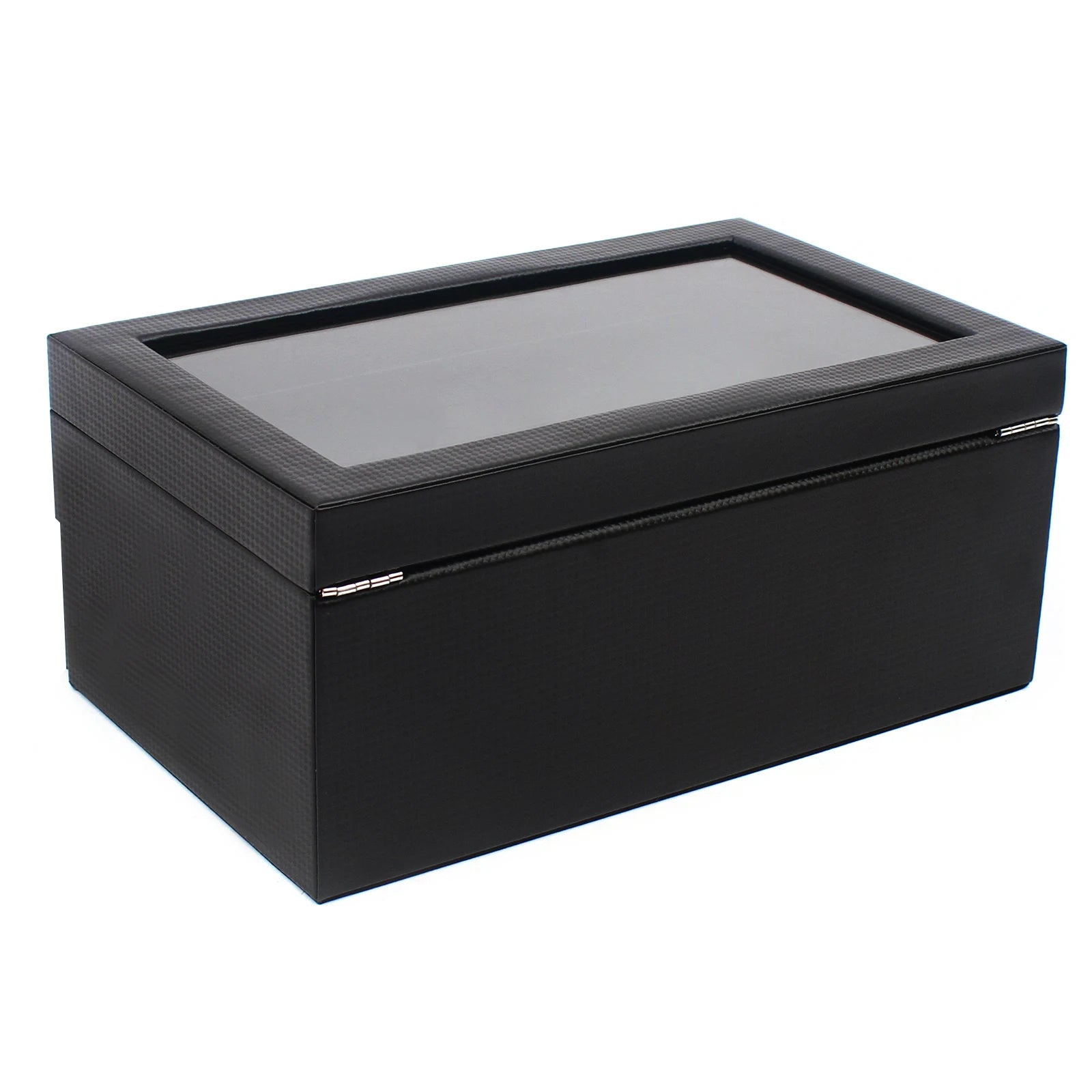 Lockable Luxury Watch Jewelry Chest 24 Slot Watch Box Organizer for Men (Black)