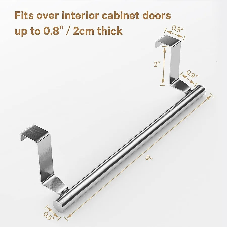 Stainless Steel Over-the-Cabinet Towel Bar (Set of 2)