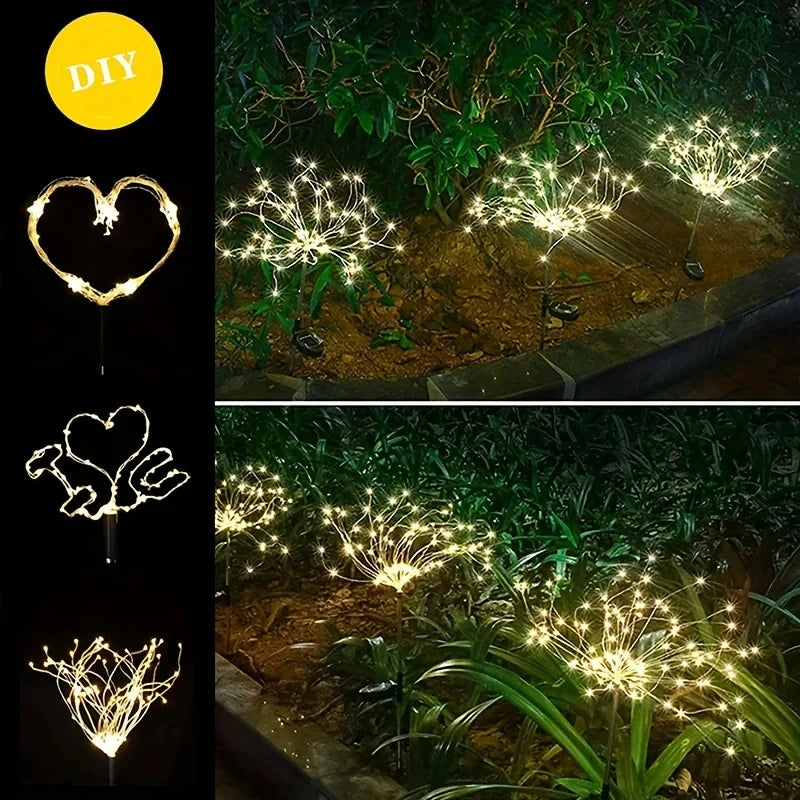 Christmas Lighting Solar Lights 4 PCS for Outdoor Christmas Decoration (Warm White)