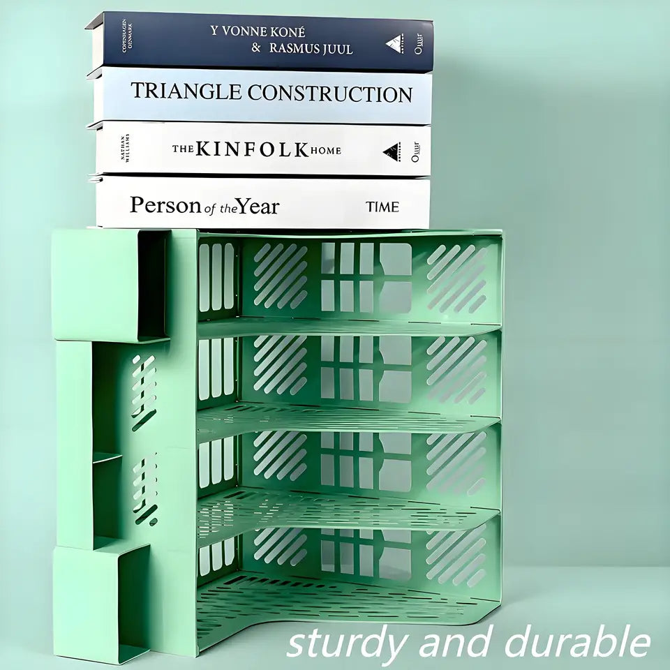 Detachable 4-Compartment Desktop File Organizer (White)