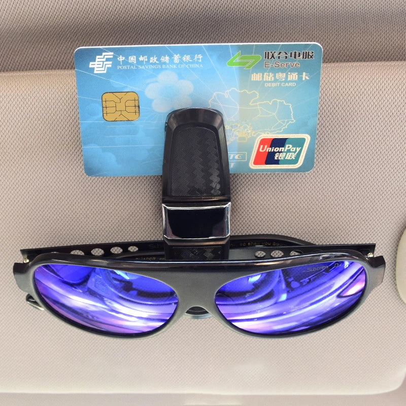 Car Card Ticket Eyeglasses Holder, 1 Piece (Black)