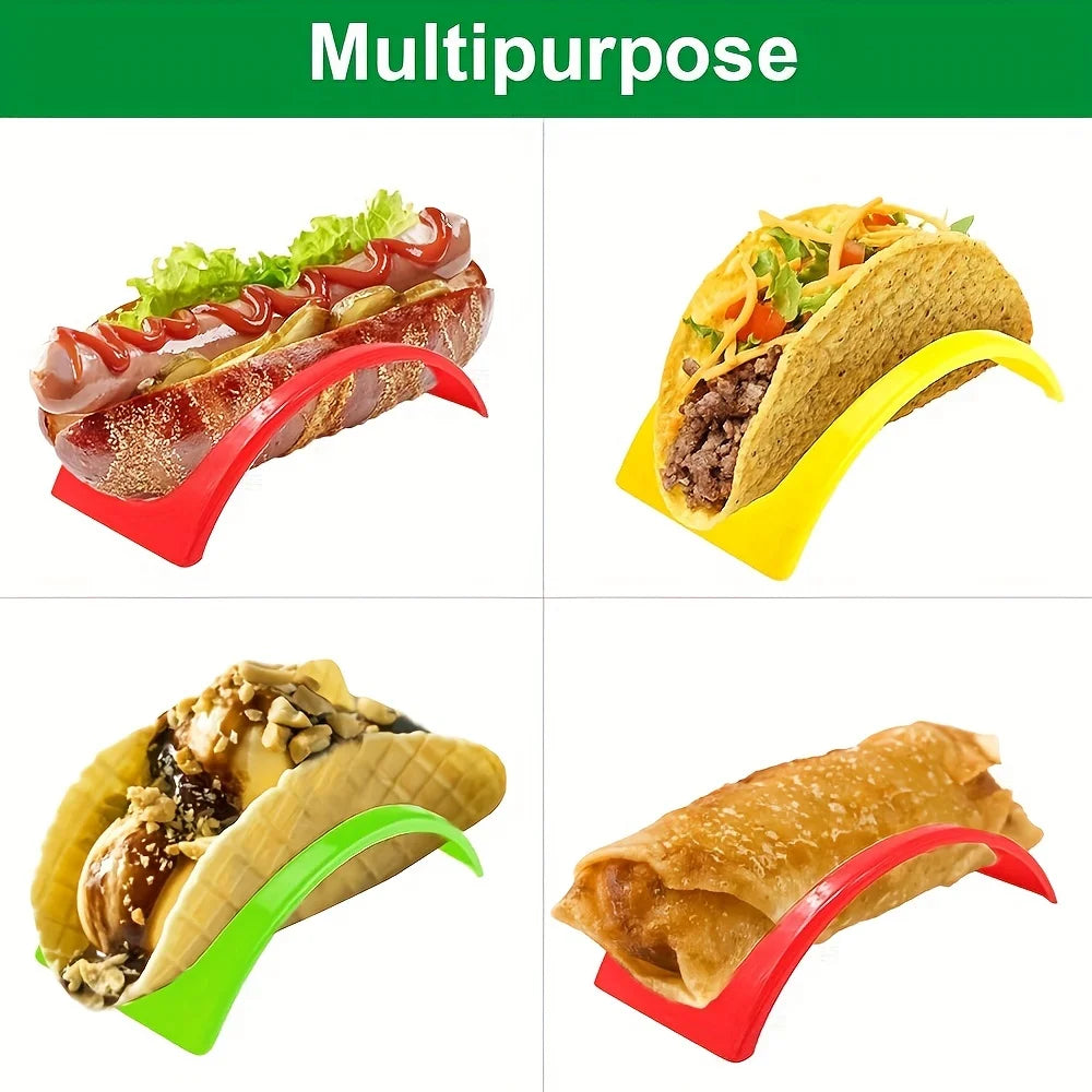 Stackable Taco Rack System 3PCS Colorful PP Plastic Tortilla Stand (Multicolored)