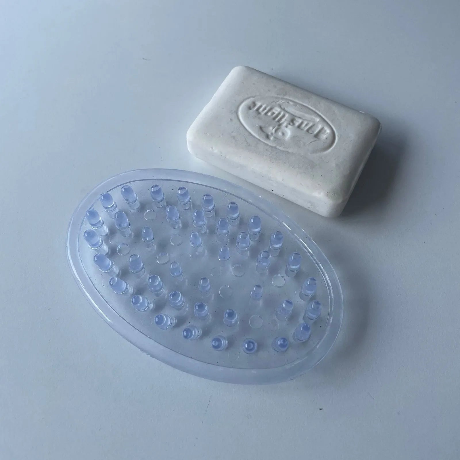 Clear Oval Plastic Soap Holder Tray Durable Bathroom Accessory for Kitchen Counter