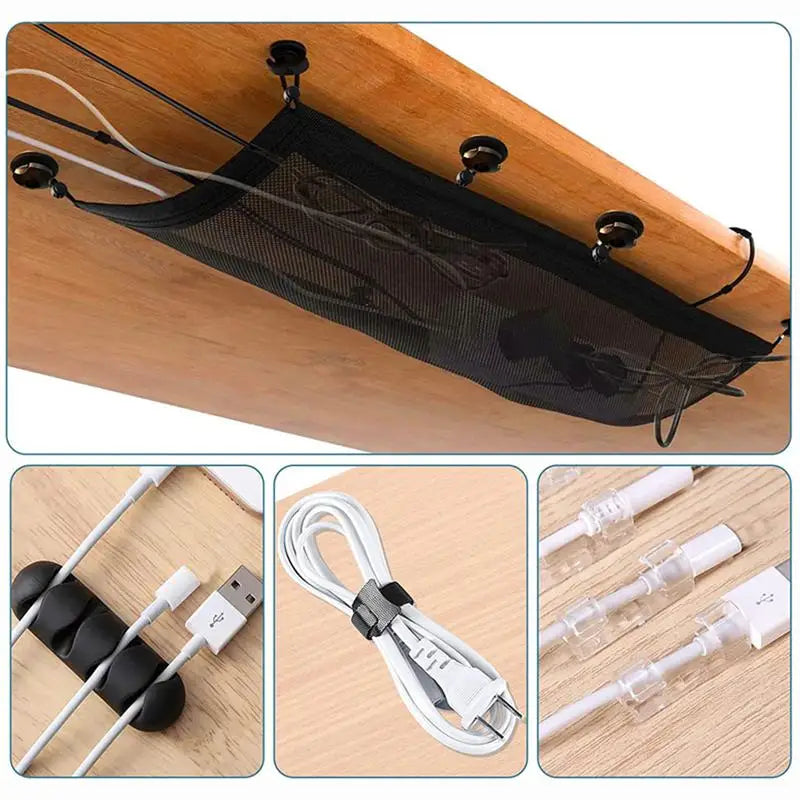 Under Desk Cable Management Net Mesh Durable Wire Organizers